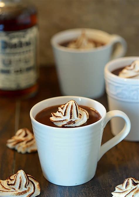 Bourbon Hot Chocolate With Toasted Meringues Or Marshmallows Bourbon