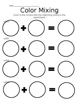 Color Mixing Worksheet Pdf