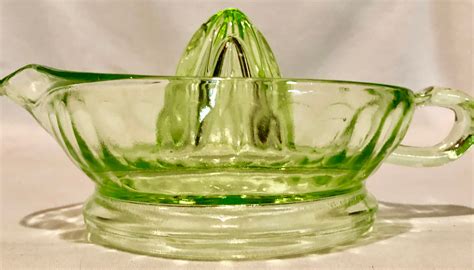 Vintage Green Depression Glass Citrus Juicer