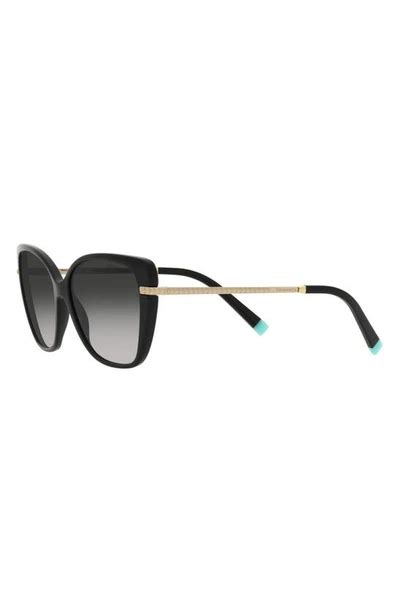 Tiffany And Co 57mm Gradient Cat Eye Sunglasses In Black Modesens Gb