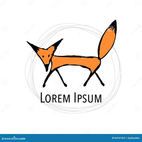 Cute Fox Sketch For Your Design Stock Vector Illustration Of