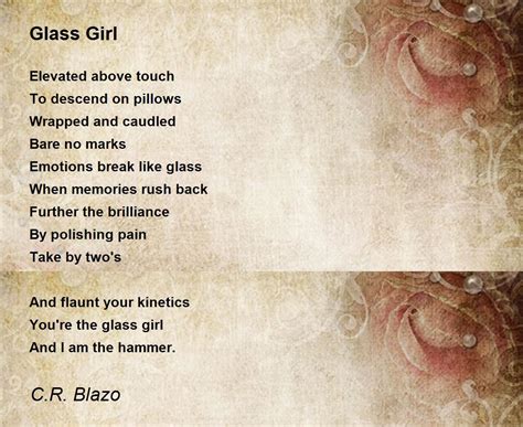 Glass Girl Poem By Cr Blazo Poem Hunter