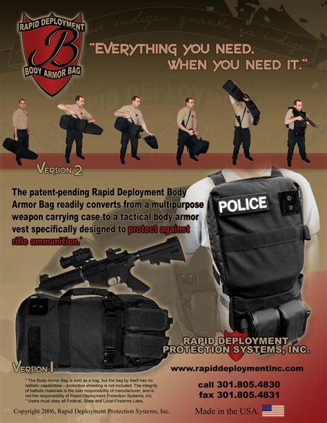 Rapid Deployment Body Armor Bag From Rifle Bag To Body Armor In