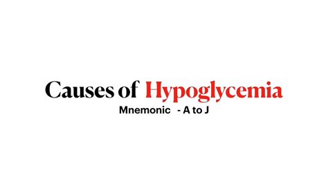 Hypoglycemia Causes