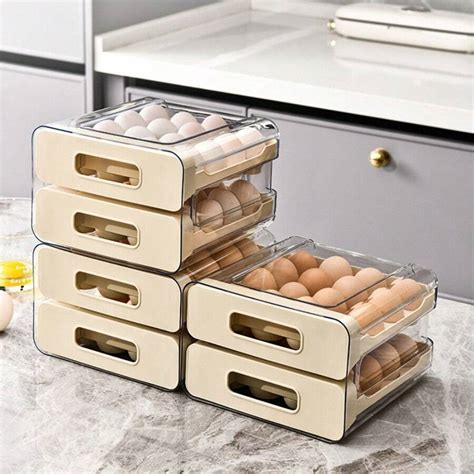 Egg Carton Refrigerator Storage Container Double Layer Egg Tray