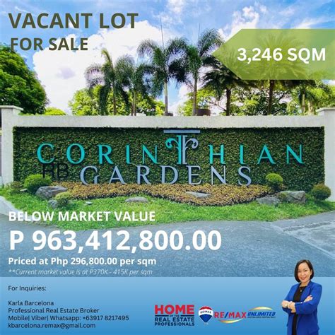 For Sale Lot In Corinthian Gardens Pasig City Property For Sale Lot