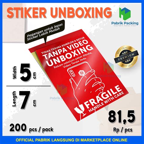 Jual Stiker Video Unboxing Stiker Awas Barang Pecah Belah Per Pack