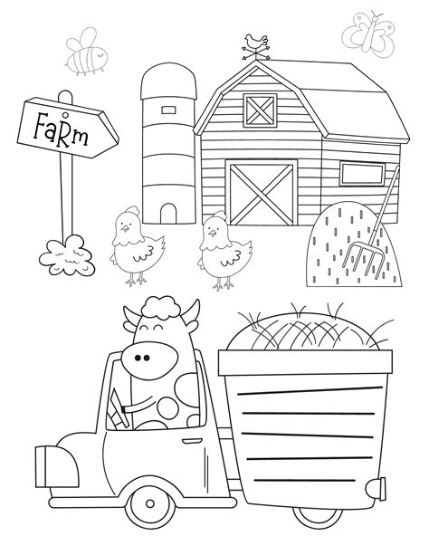 Free Printable Farm Coloring Pages and Fun Farming Facts