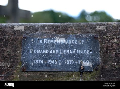 Memorial bench inscription hi-res stock photography and images - Alamy