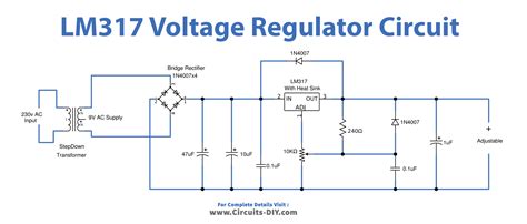 Variable LM317 Voltage Regulator Circuit