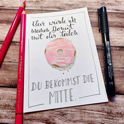 Lettering Spruch lustig polychromos Donut in 2024 Lettering Sprüche