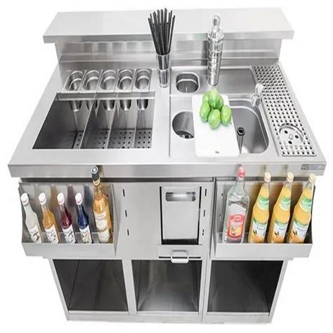 Stainless Steel Cocktail Station With Speed Rail At Best Price In Gurgaon