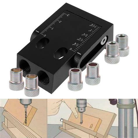 Pocket Hole Screw Jig Dowel Drill Joinery Kit Woodworking Angle Guide