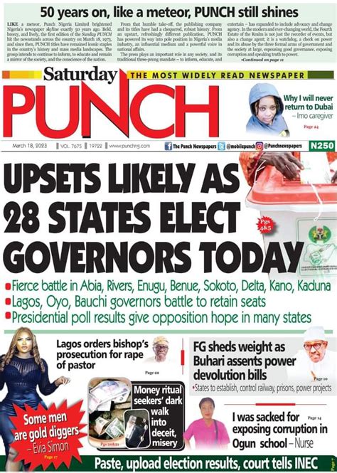 Nigeria Newspapers Front Pages 18th Mar 2023 Politics Nigeria