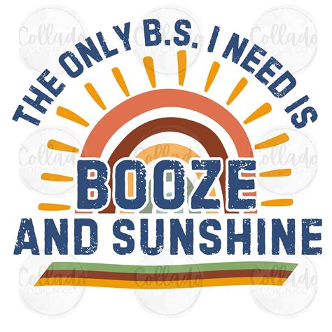 The Only Bs I Need Is Booze And Sunshine Retro Rainbow Boho Adult