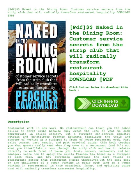 Pdf Naked In The Dining Room Customer Service Secrets From The Strip