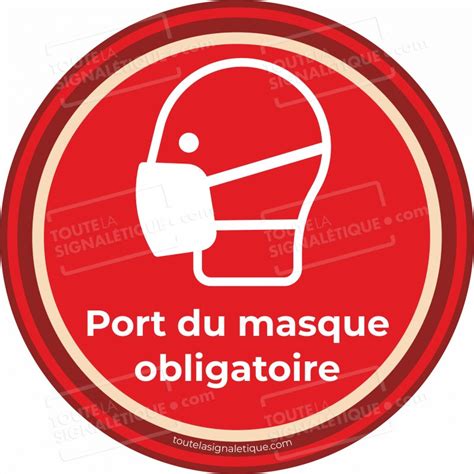 Panneau Port Du Masque Obligatoire Adh Sif Autocollant Sticker