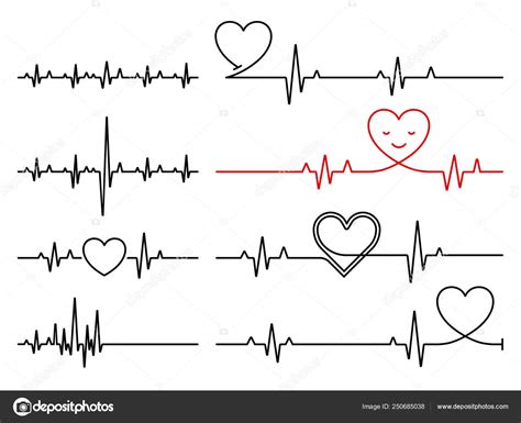 Heart Pulse Cardiogram Line Vector Illustration Stock Vector Image By