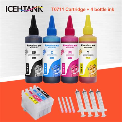 4 Color Ink Cartridge For Epson T0711 T0715 Office B40W Stylus BX300F