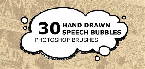 30 Hand Drawn Speech Bubble Photoshop Brushes