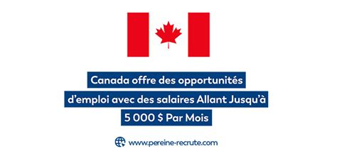 Canada Offre Des Opportunit S D Emploi Avec Des Salaires Allant Jusqu