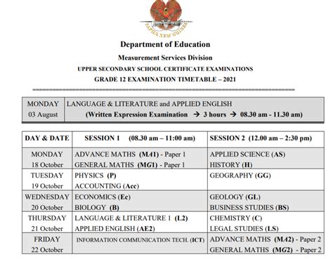 2021 Grade 12 10 And 8 Examination Schedules And Dates Announced