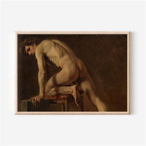 Gustave Courbet Study Of A Nude Man 1840 Painting Photo Poster Print