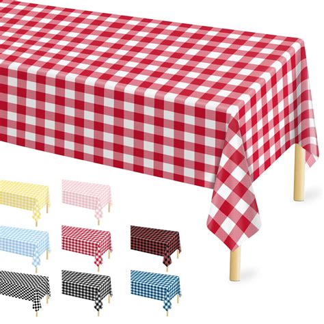 Pcs Red Checkered Tablecloth Inches Rectangle Red Gingham