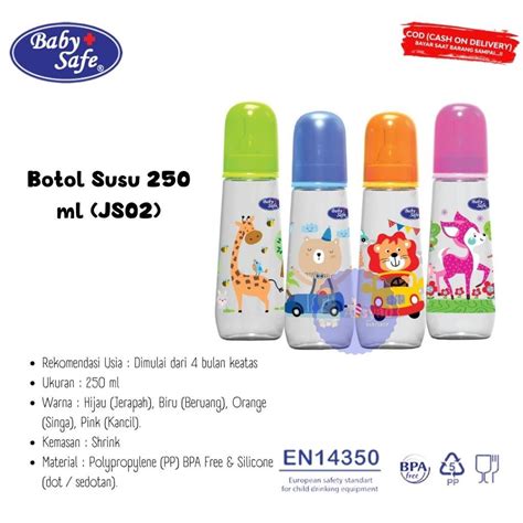 Jual Baby Safe Botol Susu Bayi 250ml SAFE FEEDING BOTTLE JS002