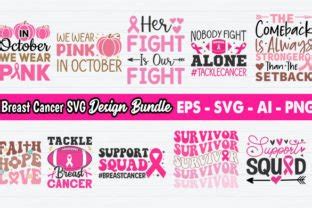 Breast Cancer Svg Design Bundle Vector Graphic By Rajjdesign Creative