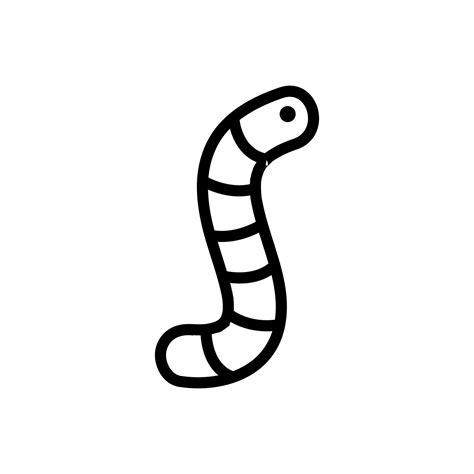 Worm Icon Vector Isolated Contour Symbol Illustration Vector