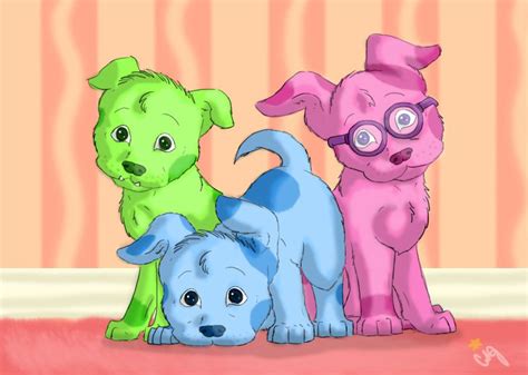 Blue Magenta And Green Puppy Blues Clues Blues Clues Characters