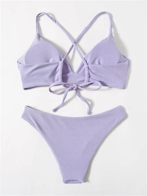 Is That The New Solid Rib Bikini Swimsuit ROMWE USA