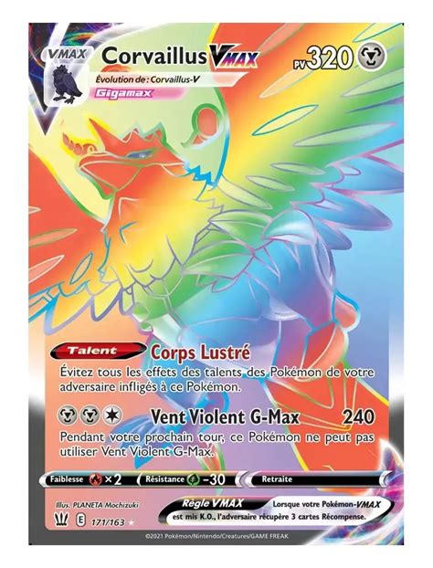 Corvaillus VMAX carte Pokémon 171 163 Styles de Combat