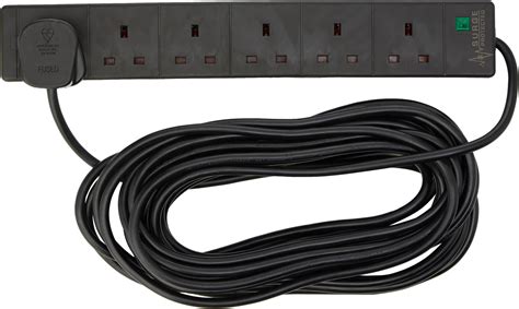 Pro Elec 6 Gang 10 M Extension Lead Surge Protector Black Uk Electronics And Photo