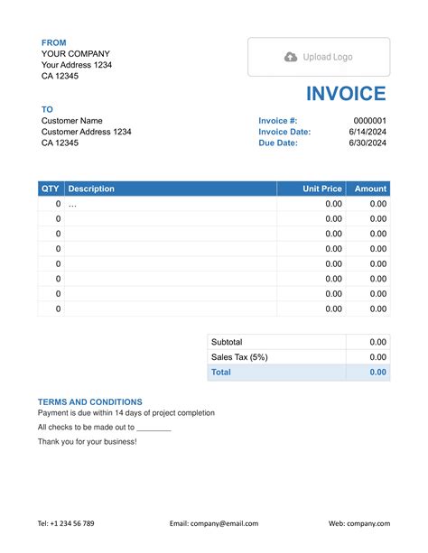 Free Word Invoice Template | docelf.com