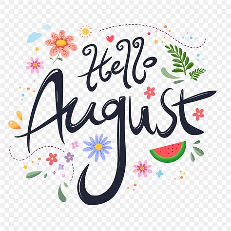 Hello August Png Transparent Hello August Cartoon Plant Summer