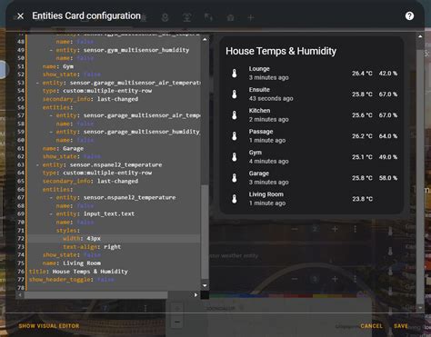 Lovelace Multiple Entity Row Dashboards And Frontend Home Assistant Community