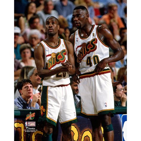 Gary Payton Seattle Supersonics Unsigned Hardwood Classics Talking With