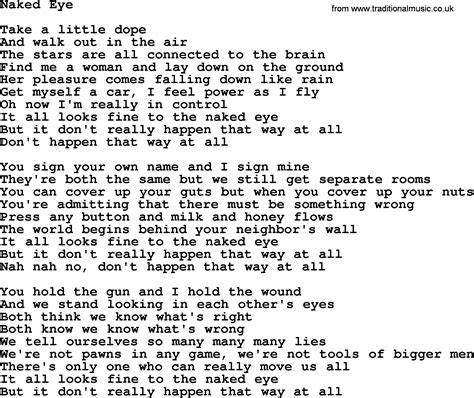 Naked Eye By The Byrds Lyrics With Pdf