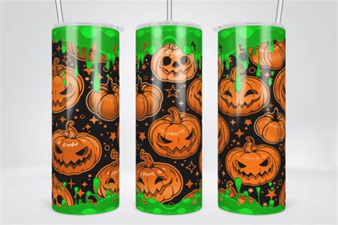 Pumpkin Halloween 20oz Tumbler Wrap Graphic By Tintin Design · Creative Fabrica