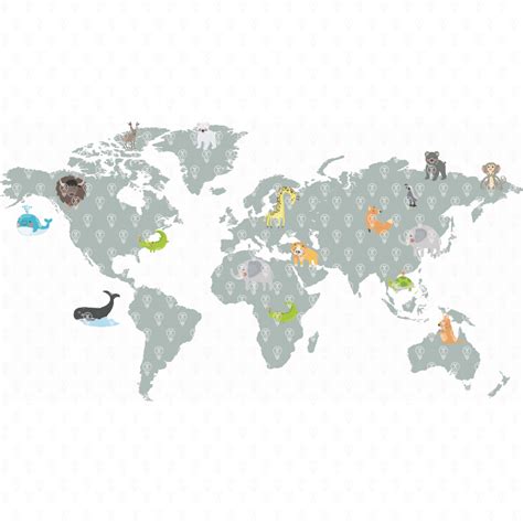 World map with animals - Makers Gonna Learn