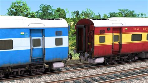 ICF RAJDHANI Coupling ICF BLUE Coach BUMPY RAILROAD Train Simulator