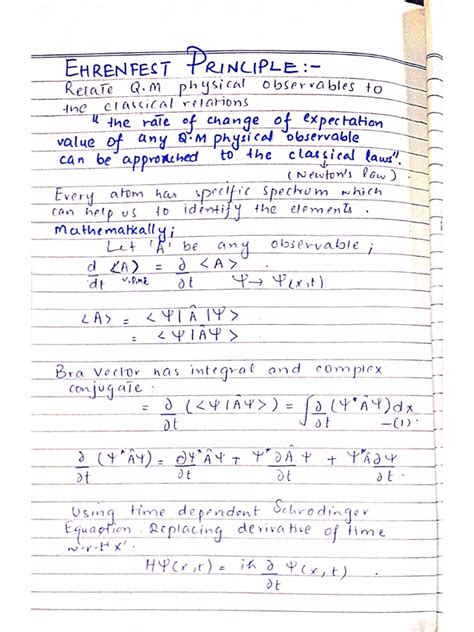 EHRENFEST THEOREM RELATES QUANTUM AND CLASSICAL MECHANICS | PDF