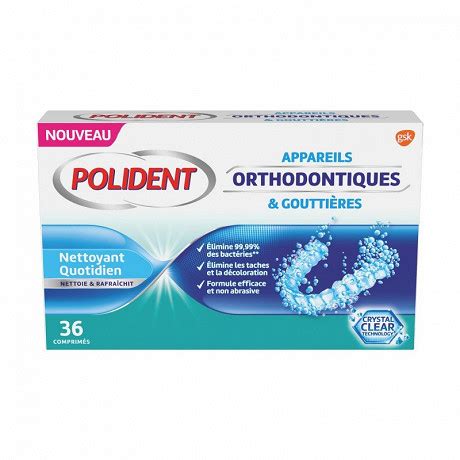 Polident nettoyant orthodontique 36 comprimés