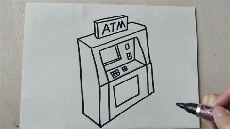 Cómo dibujar un cajero automático How to draw an ATM cash machine YouTube