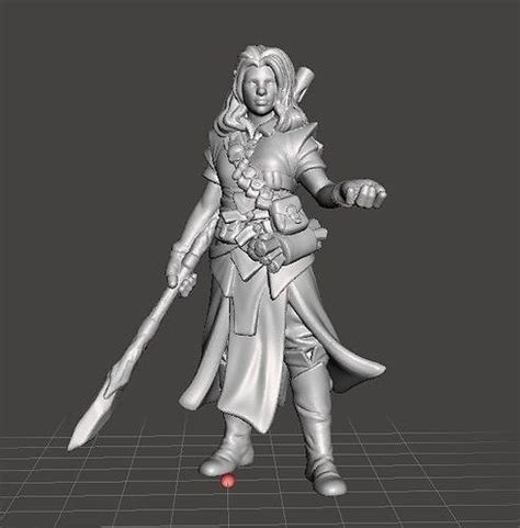 FEMALE ELF HEALER MAGE MINIATURE MODEL FOR FANTASY GAMES DND RPG 3D ...