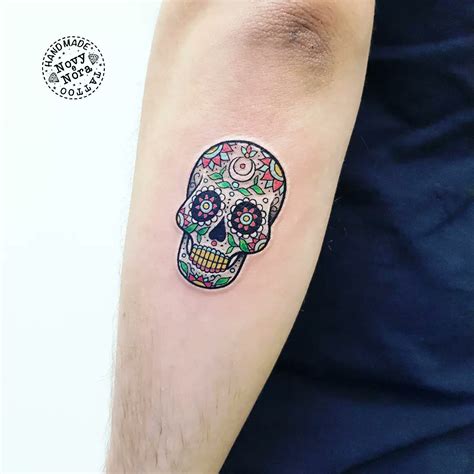 Small Sugar Skull Tattoo