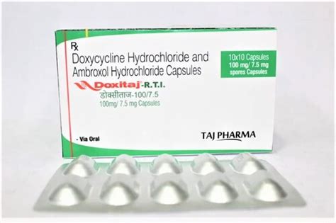 Doxycycline Hcl And Ambroxol Hcl 100Mg 7 5Mg Spores Capsules At Best