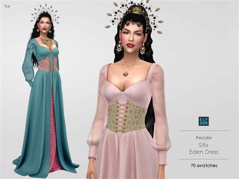 Patreon Content October Part Eden Dress Dresses Sims Clothing